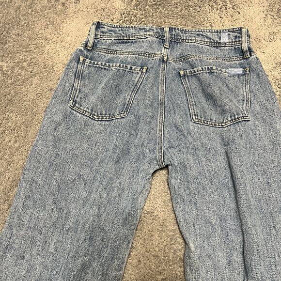 7 for All Mankind Jeans Womens 29 Modern Dojo Trousers Baggy Flare Leg Blue ** - Picture 4 of 12